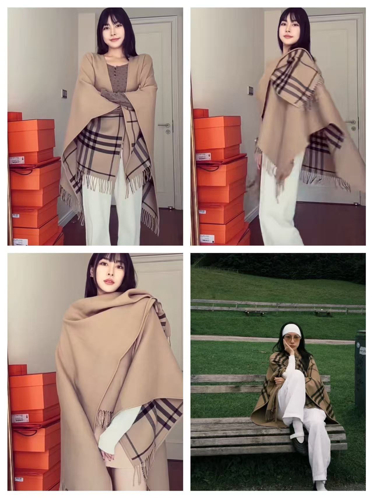 US / 버버리 망토 숄