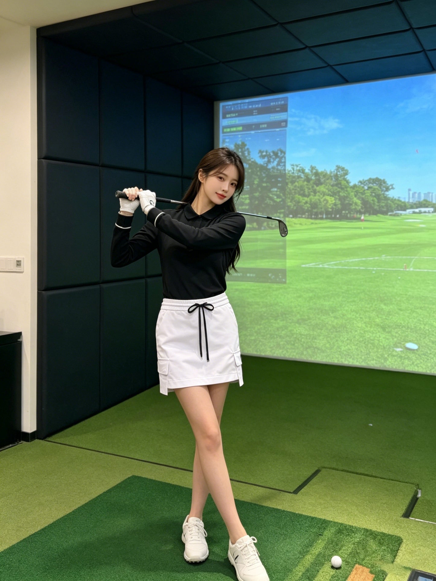 마이골프 / 골프 봄 신상 PXG 여성 골프 긴팔 폴로 티셔츠