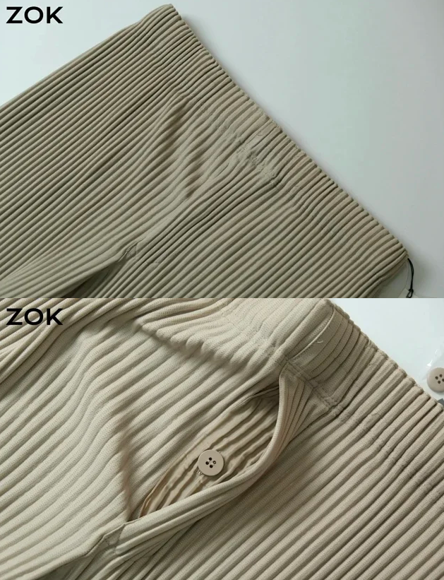 ZOK / 이세이미야케 의류 내장 끈 달린 긴바지