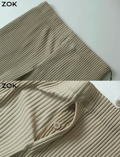 ZOK / 이세이미야케 의류 내장 끈 달린 긴바지