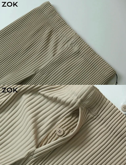 ZOK / 이세이미야케 의류 내장 끈 달린 긴바지