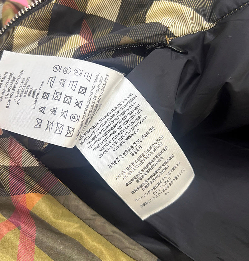 대리석 / 버버리 픽셀 체크 나일론 후드 자켓 아카이브 베이지