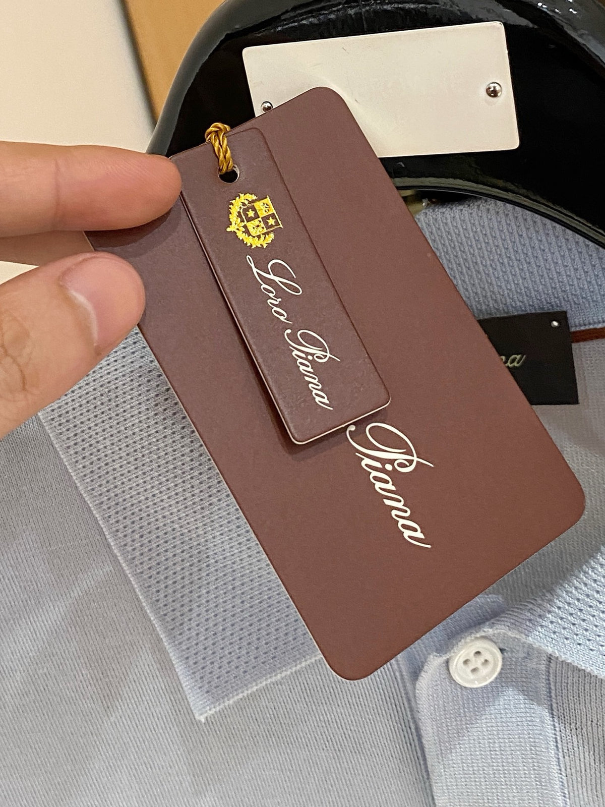 zb / 로로피아나  반팔 니트 폴로셔츠