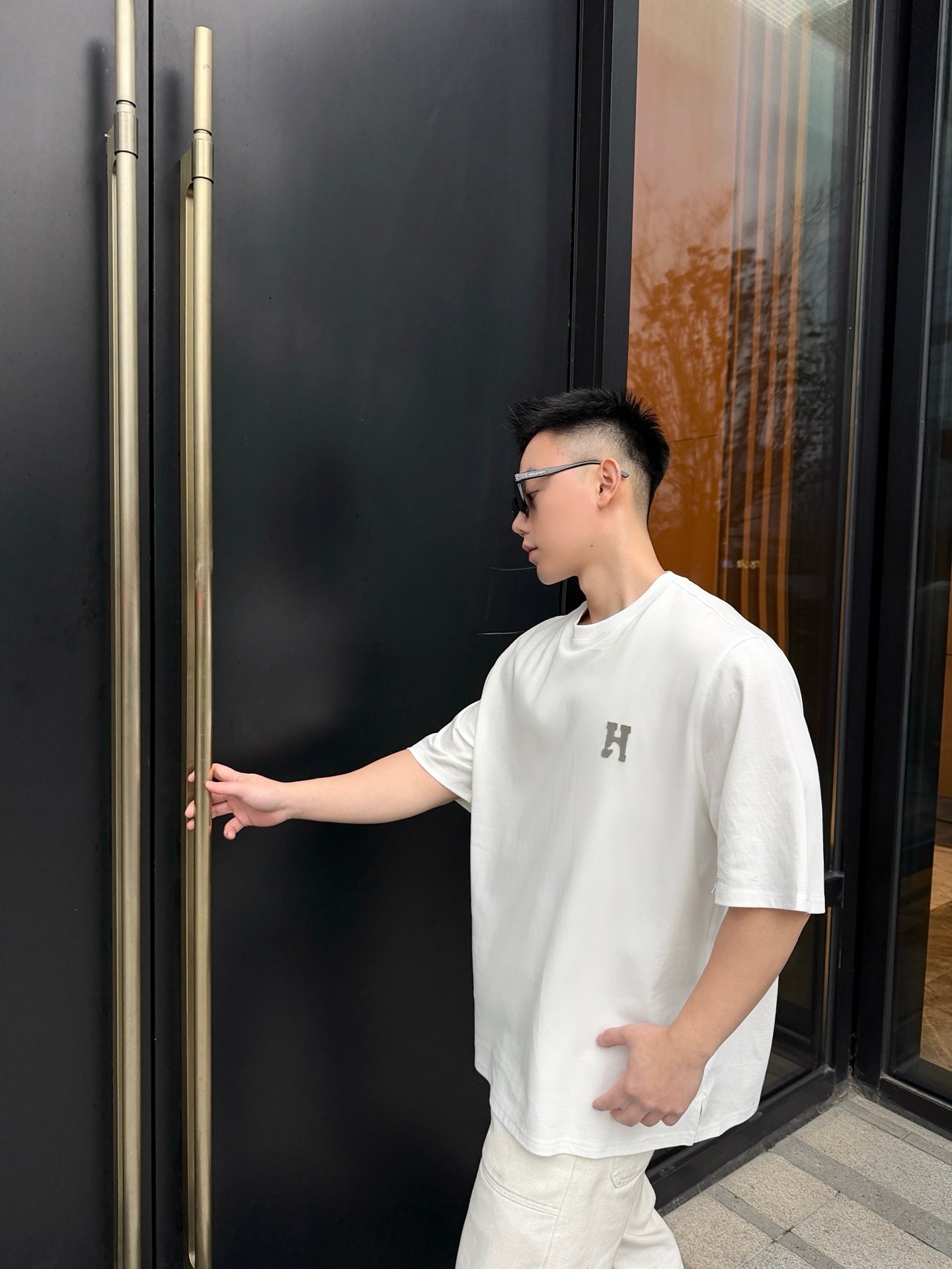 주말QZ / 에르메스 면 라운드넥 반팔 티셔츠