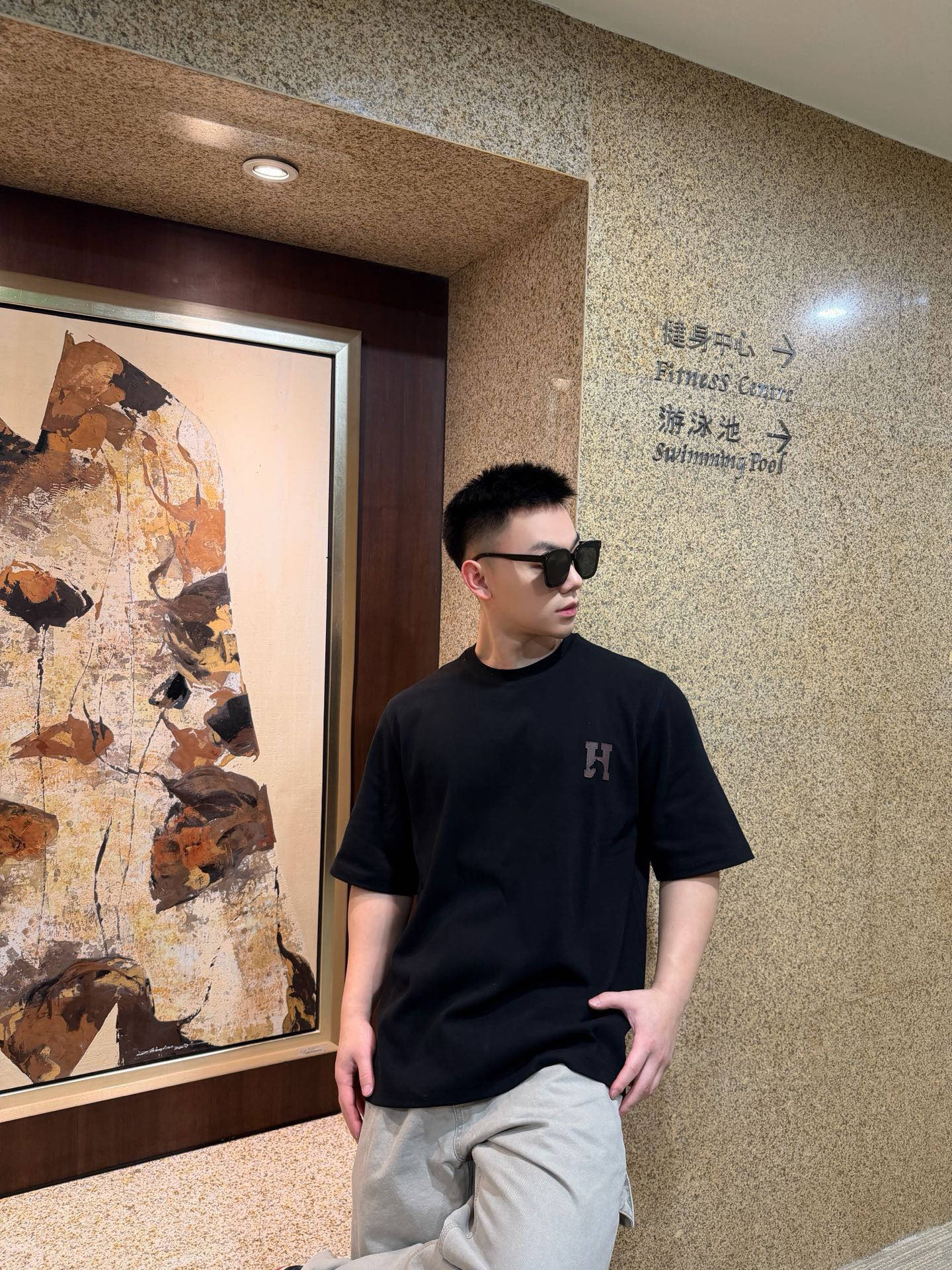 주말QZ / 에르메스 면 라운드넥 반팔 티셔츠