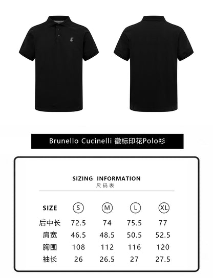 주말QZ / 브루넬로 쿠치넬리 로고 프린트 폴로 셔츠