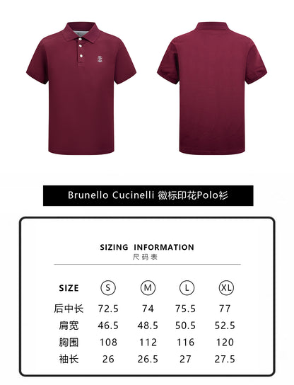 주말QZ / 브루넬로 쿠치넬리 로고 프린트 폴로 셔츠