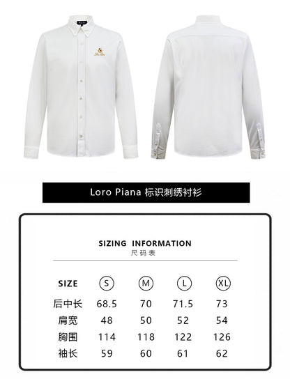 주말QZ / 로로피아나 긴팔 자수 셔츠