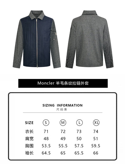 주말QZ / 몽클레르  울 소재 스트라이프 지퍼 자켓