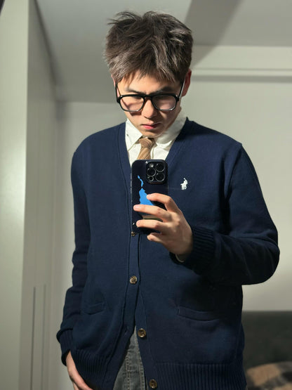 주말QZ / 랄프 로렌 자수 코튼 가디건
