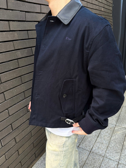 주말QZ / 디올 자수 가죽 칼라 자켓