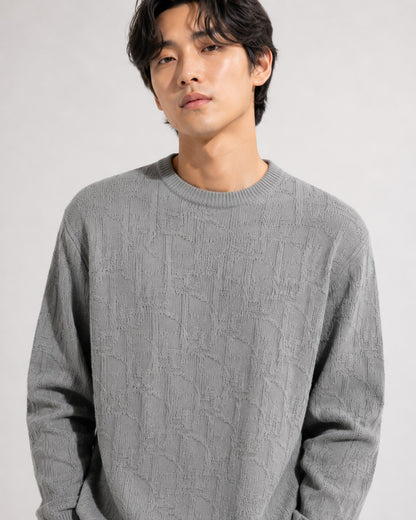 주말QZ / 디올 자카드 라운드넥 니트