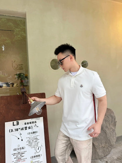 주말QZ / 몽클레르 로고 단추 반팔 폴로 셔츠