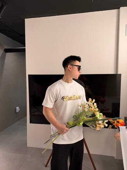 주말QZ / 루이비통 스팽글 장식 라운드넥 티셔츠