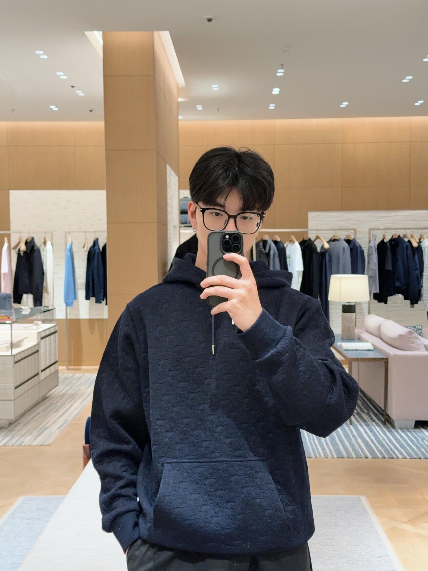 주말QZ / 디올 전체 프린트 레터링 후드티