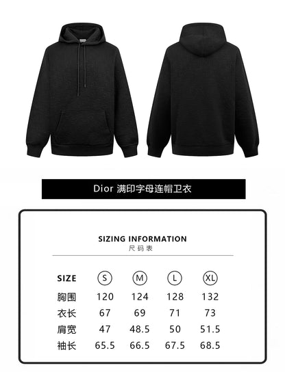 주말QZ / 디올 전체 프린트 레터링 후드티
