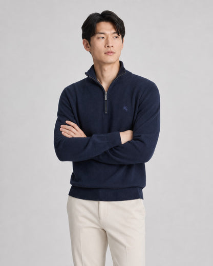 주말QZ / 버버리 자수 하프지퍼 하이넥 니트