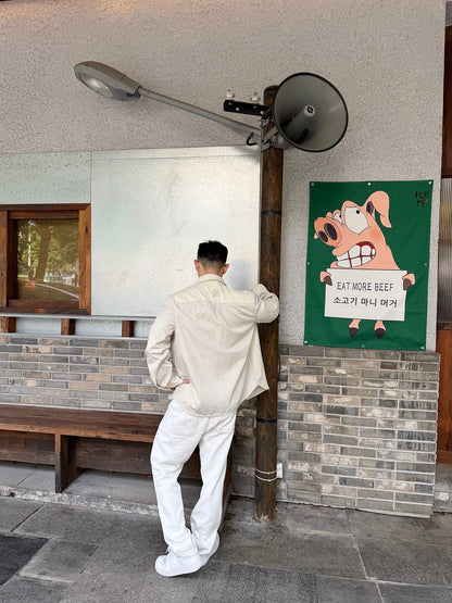 주말QZ / 루이비통 자수 싱글 버튼 가죽 자켓