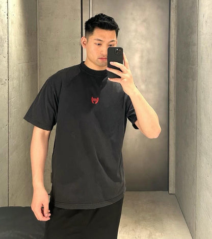 주말QZ / 발렌시아가 레터링 자수 반팔 티셔츠