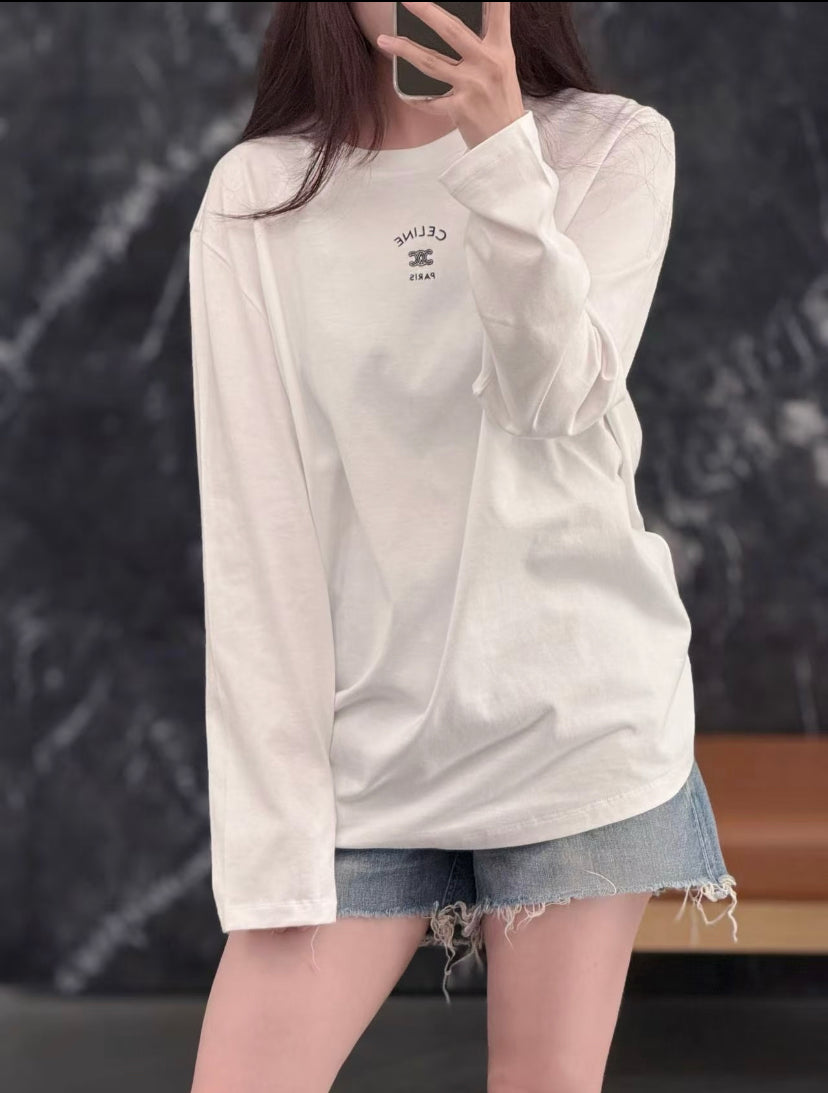 주말QZ / 셀린느 자수 긴팔 티셔츠