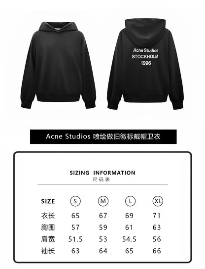 주말QZ / 아크네스튜디오 로고 후드 맨투맨