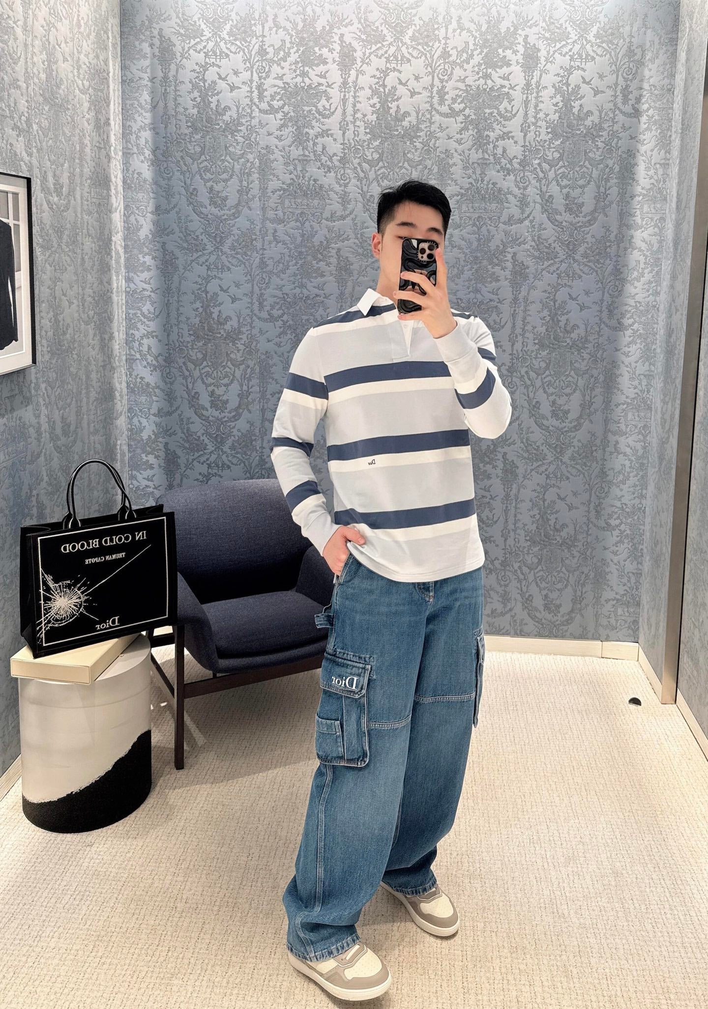 주말QZ / 디올 자수 워크웨어 청바지