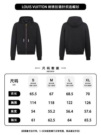 주말QZ / 루이비통 자수 지퍼 니트 후디