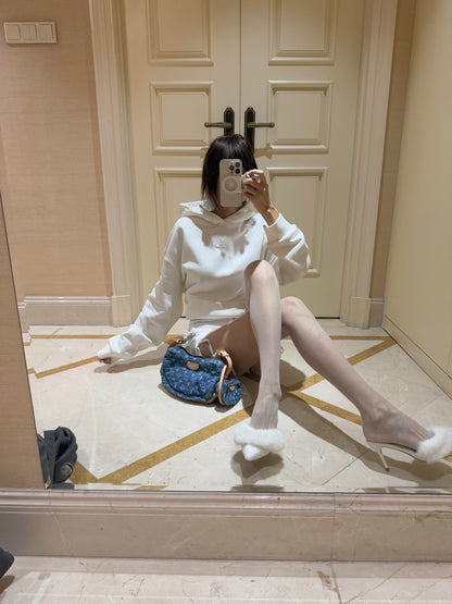 주말QZ / 루이비통 로고 면 후디
