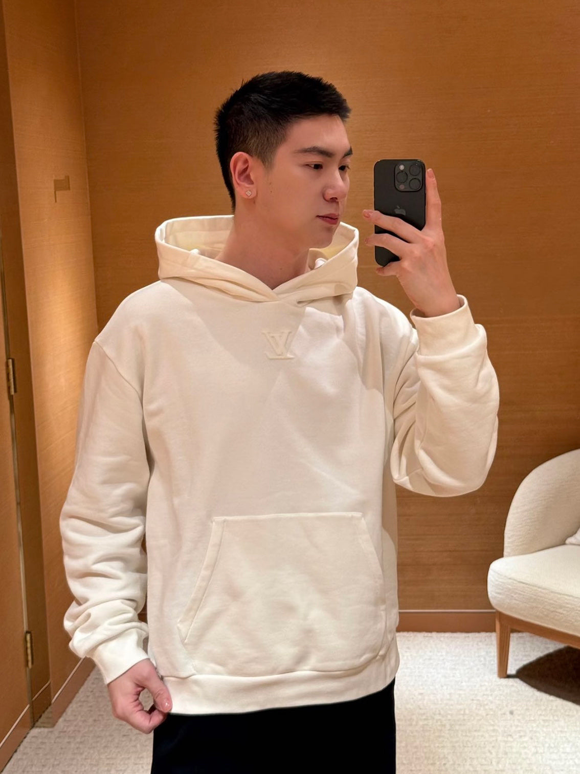 주말QZ / 루이비통 로고 면 후디