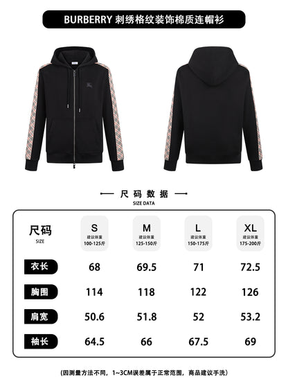 주말QZ / 버버리 자수 체크 후디