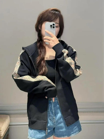 주말QZ / 버버리 자수 체크 후디