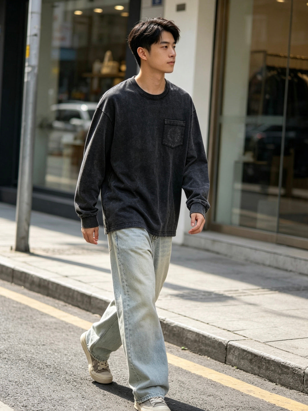 주말QZ / 크롬하츠 워싱 처리 긴팔 티셔츠