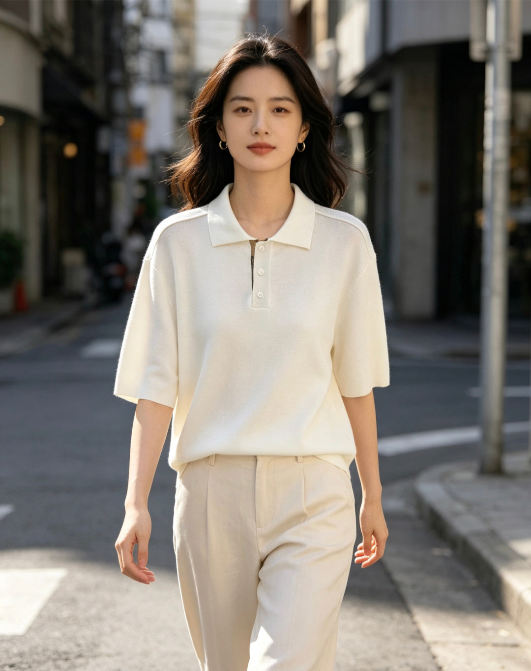 주말QZ / 버버리 울 체크 반팔 폴로셔츠