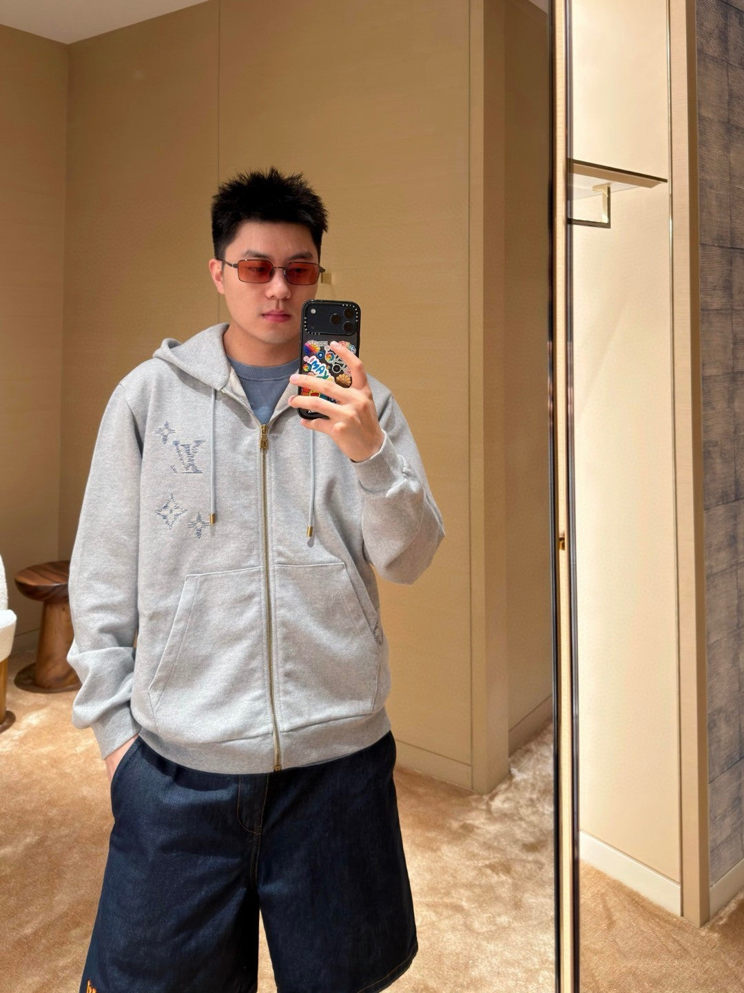 주말QZ / 루이비통 자수 지퍼 후드집업