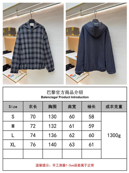 주말QZ / 발렌시아가 체크 리버서블 자켓