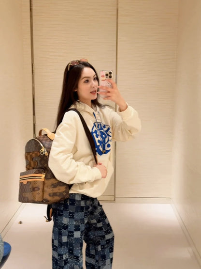 주말QZ / 루이비통 레터링 프린트 긴팔 후디