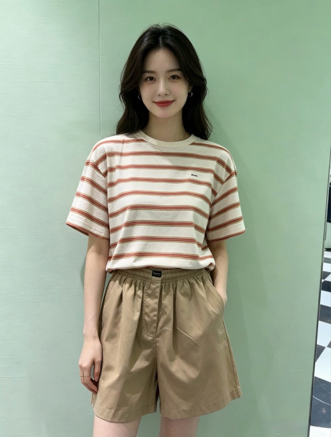 주말QZ / 프라다 스트라이프 반팔 티셔츠