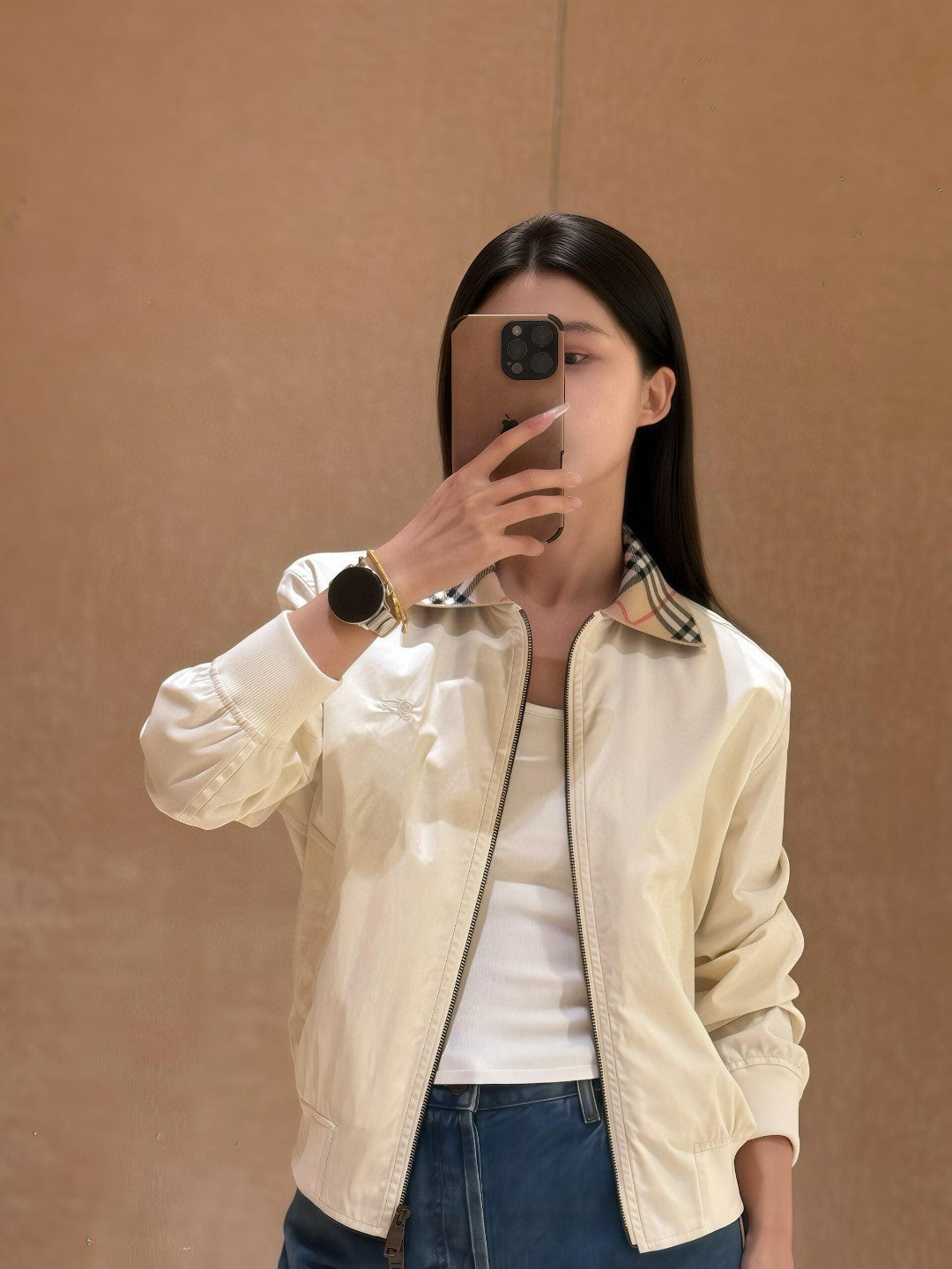 주말QZ / 버버리 체크 자수 자켓