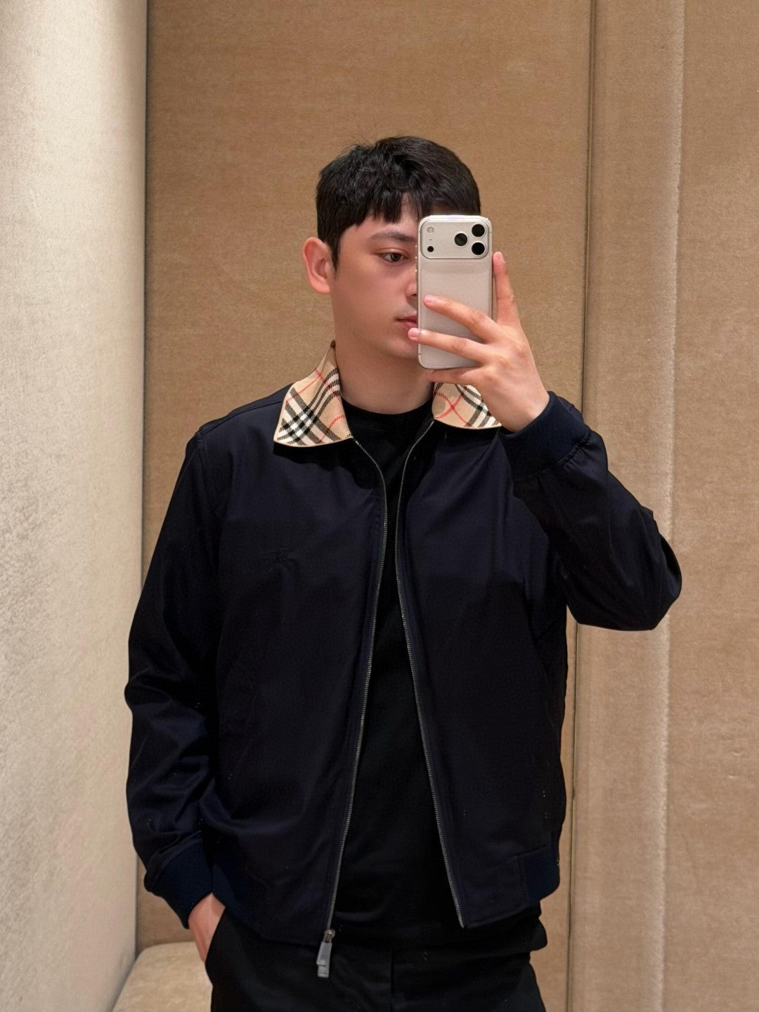 주말QZ / 버버리 체크 자수 자켓