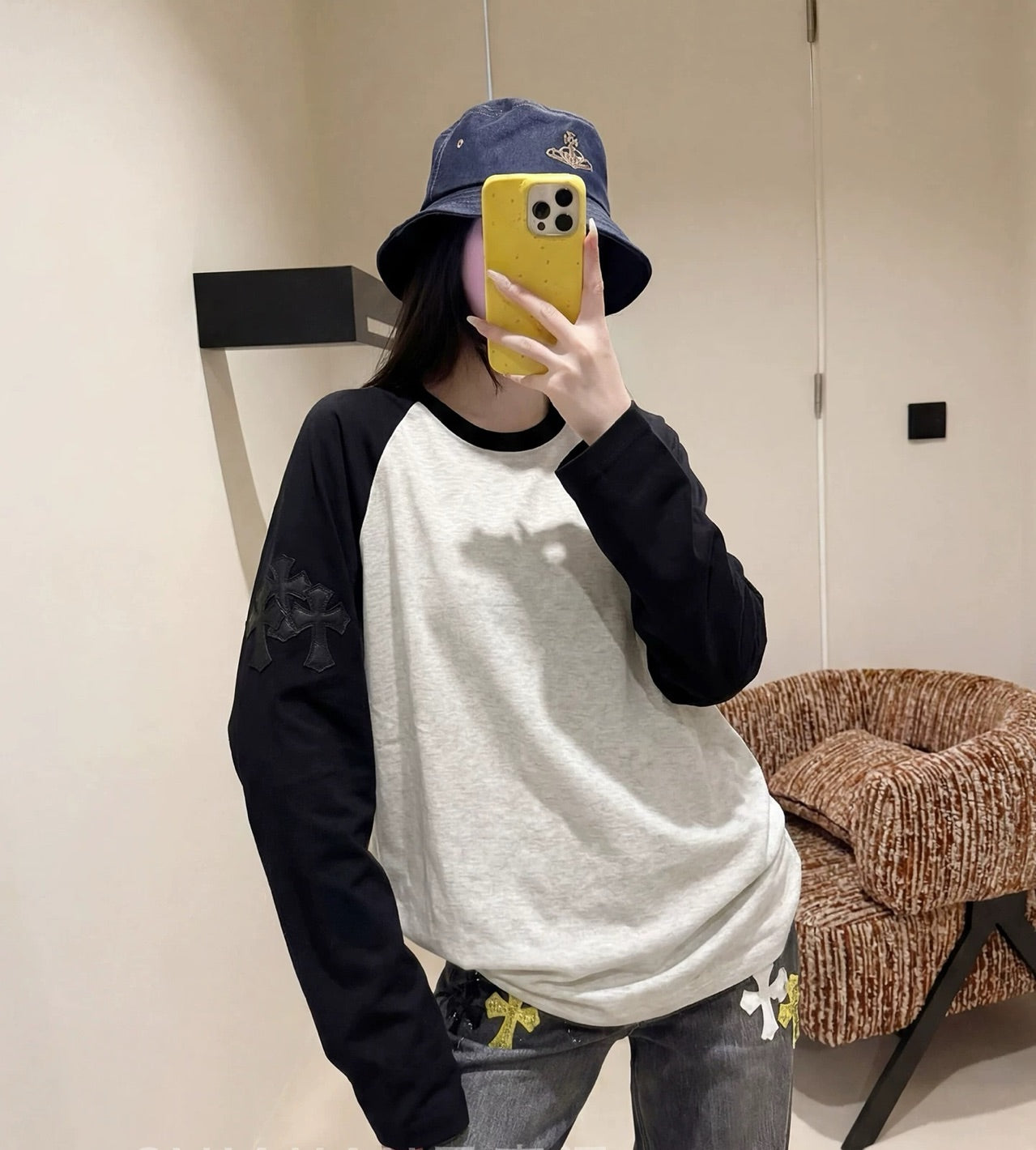 주말QZ / 크롬하츠 컬러 조합 긴팔 니트