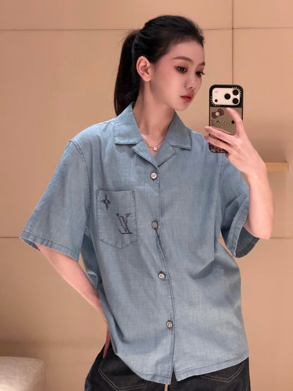 주말QZ / 루이비통 로고 자수 셔츠