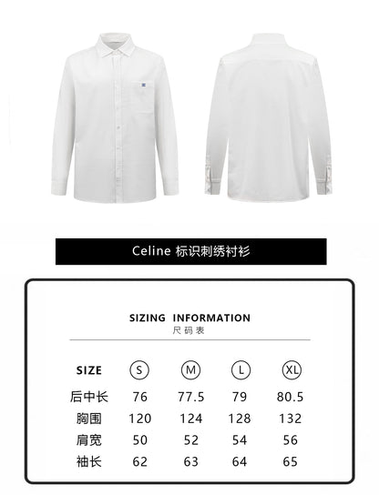 주말QZ / 셀린느 로고 자수 긴팔 셔츠