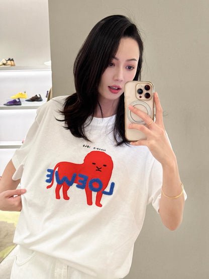 주말QZ / 로에베 자수 반팔 티셔츠