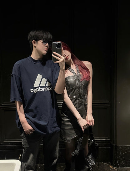 주말QZ / 발렌시아가 양면 착용 자수 반팔 티셔츠