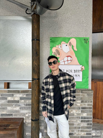 사슬공장2 / 로에베 체크 긴팔 셔츠
