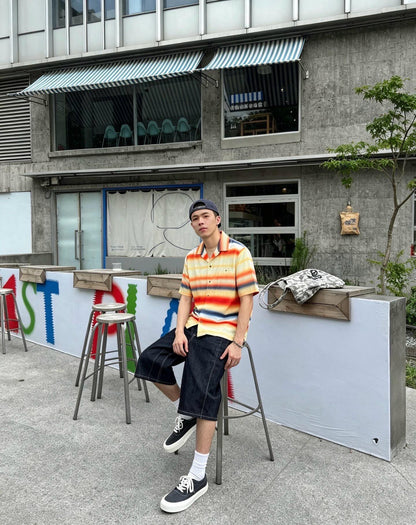 BVG / 로에베 컬러 스트라이프 반팔 셔츠