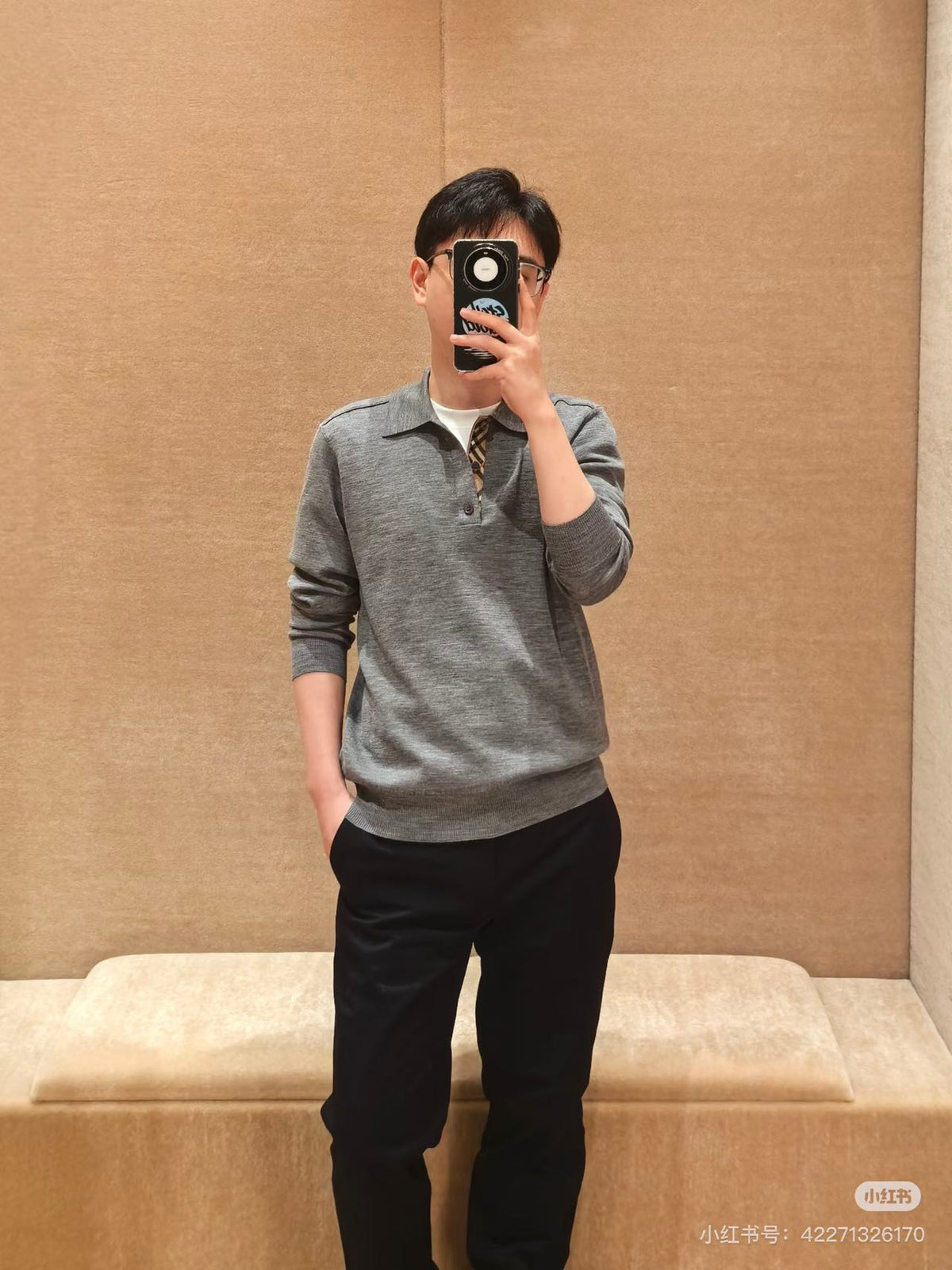 주말QZ / 버버리 울 긴팔 폴로셔츠