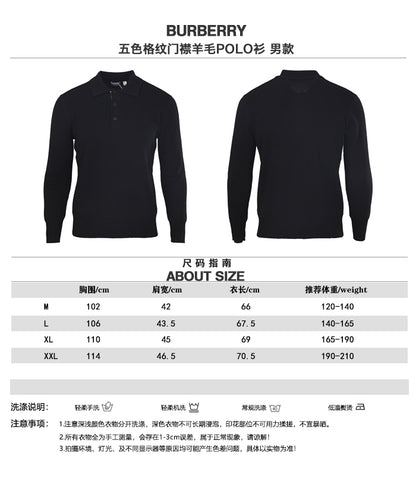 주말QZ / 버버리 울 긴팔 폴로셔츠