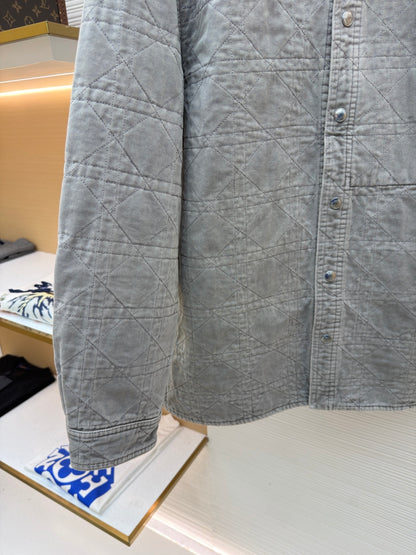 주말QZ / 디올 자수 칼라 단추 긴팔 셔츠