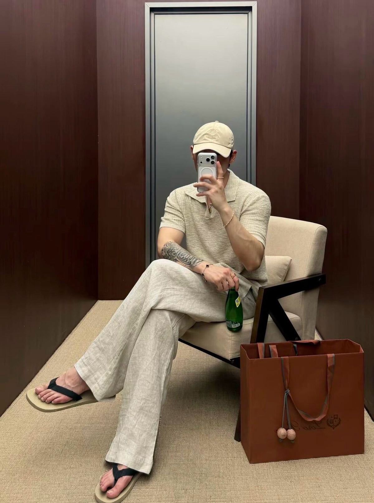 주말QZ / 로로피아나 실크 반팔 폴로 셔츠